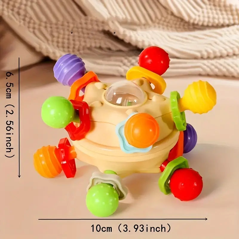 Educational Infant Toys -Teether, Grab Shaker Rattle, Tummy Time Rattle