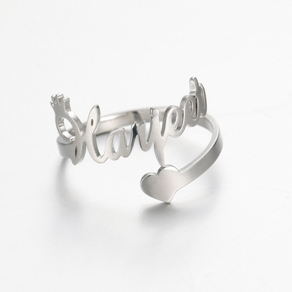 Custom Dual-Name Ring in Sterling Silver, Gold, and Rose Gold"