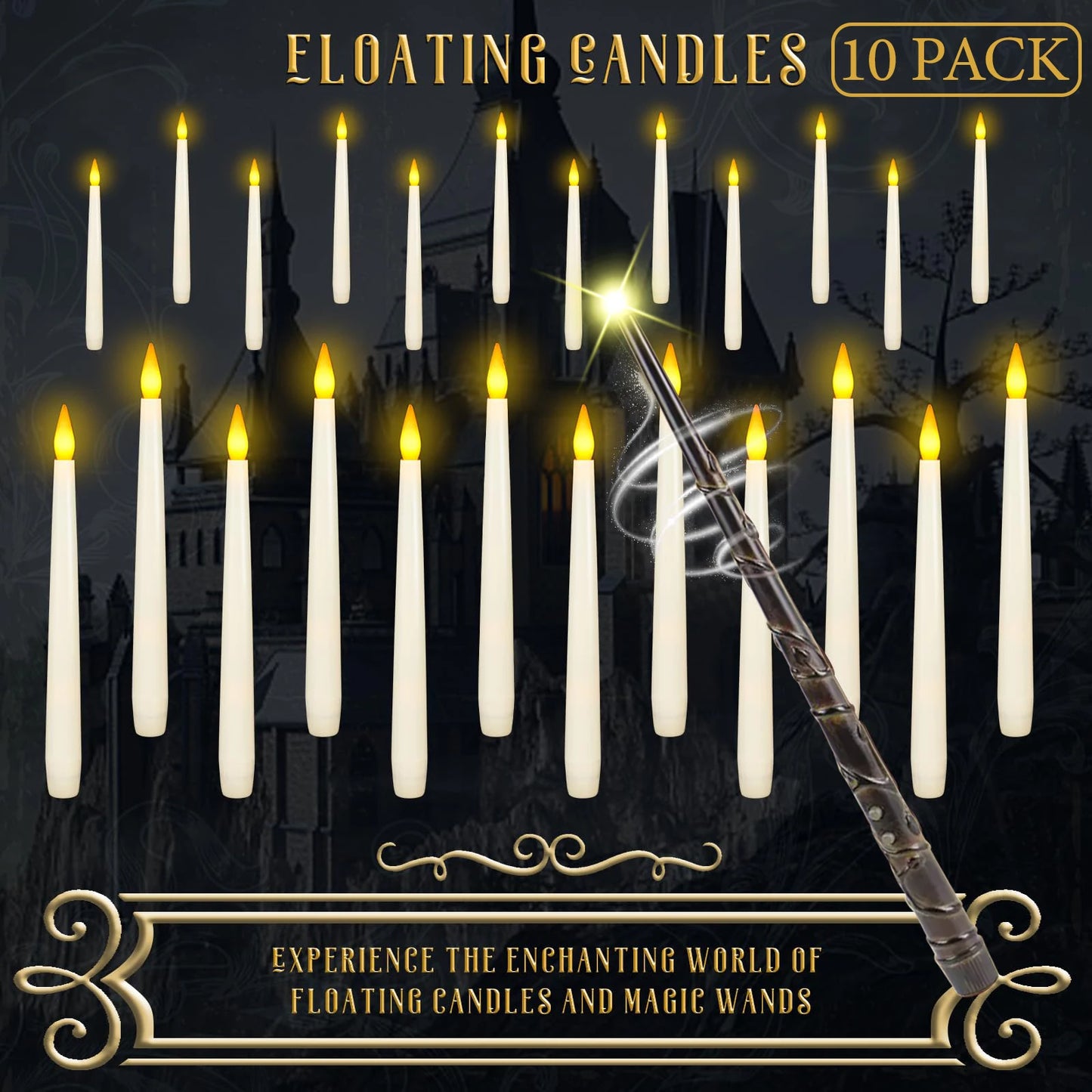 Magic Floating Candles with Wand