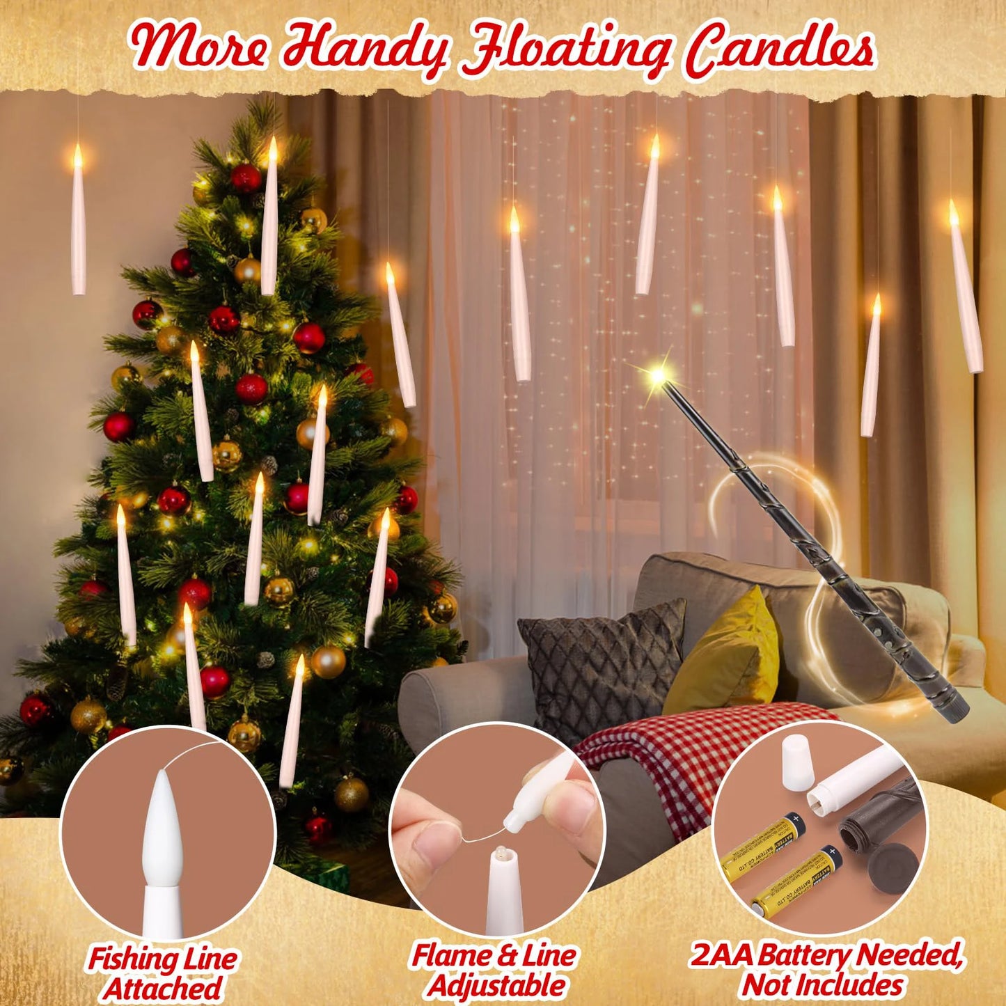 Magic Floating Candles with Wand