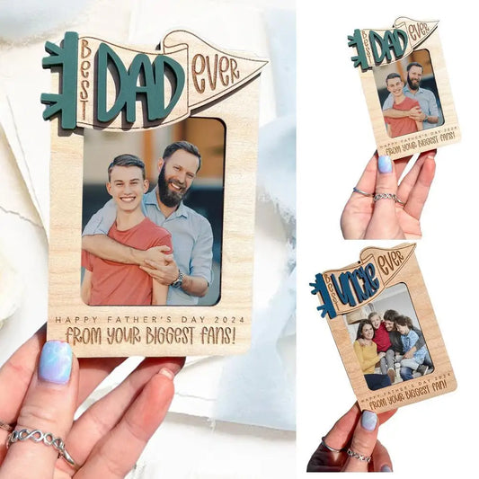 Best Dad Ever Photo Frame Car Visor Clip