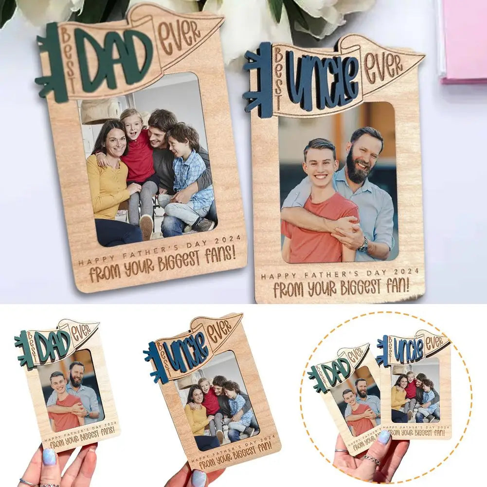 Best Dad Ever Photo Frame Car Visor Clip