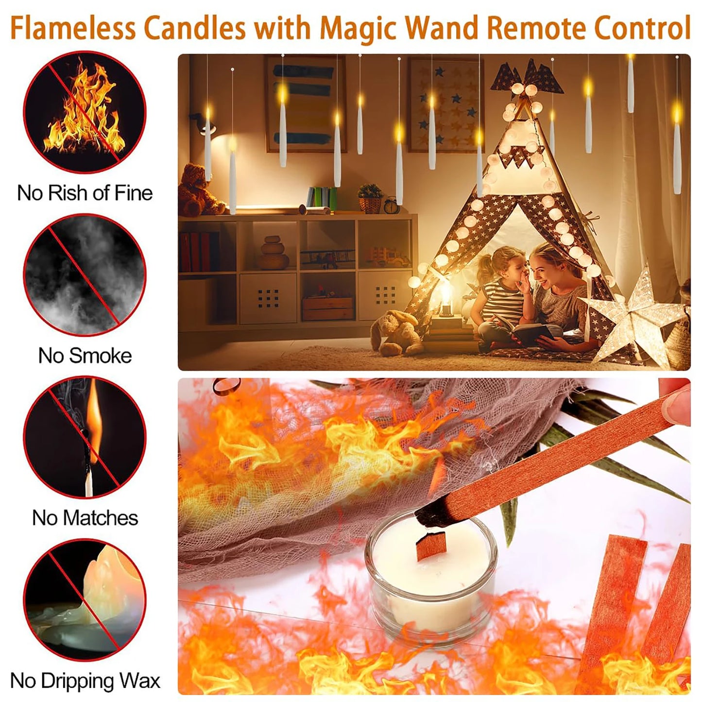 Magic Floating Candles with Wand