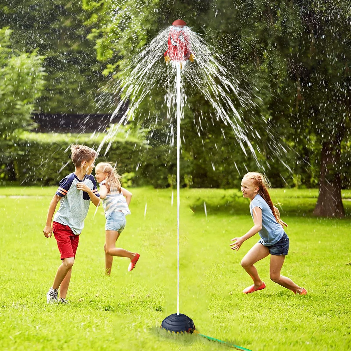 Outdoor Rocket  Sprinkler Toy Fun Interaction In Garden Lawn Water Spray Toys for Kids