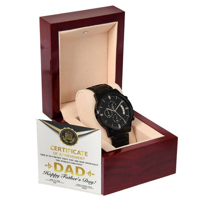 GIFT FOR DAD- Certificate of Achievement-Watch