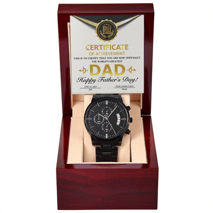 GIFT FOR DAD- Certificate of Achievement-Watch