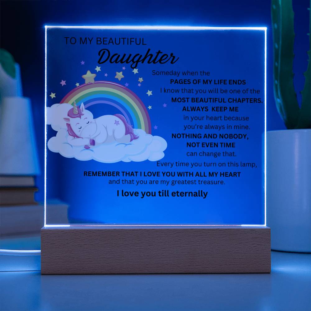 Gift for Daughter- to My Beautiful Daughter With unicorn
