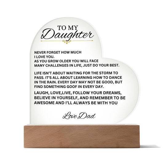 Gift For Daughter From  Dad-" Never Forget How Much I Love You"